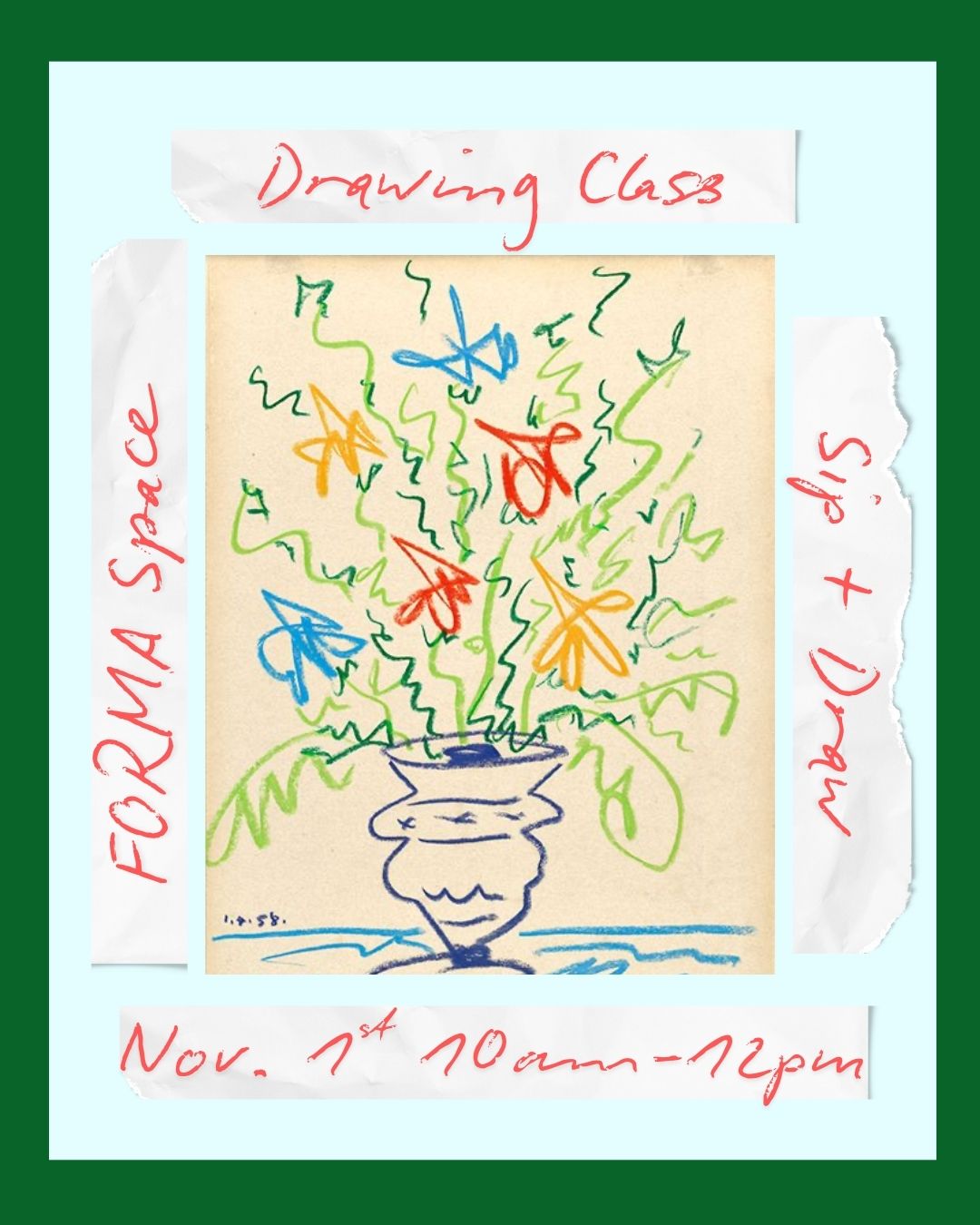 Nov. 1st // Sip + Draw - Flowers of Day of the Dead