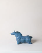 Medium Handbuilt Ceramic Horse Sculpture in Azure Glaze