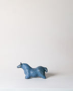 Small Handbuilt Ceramic Horse Sculpture in Azure Glaze