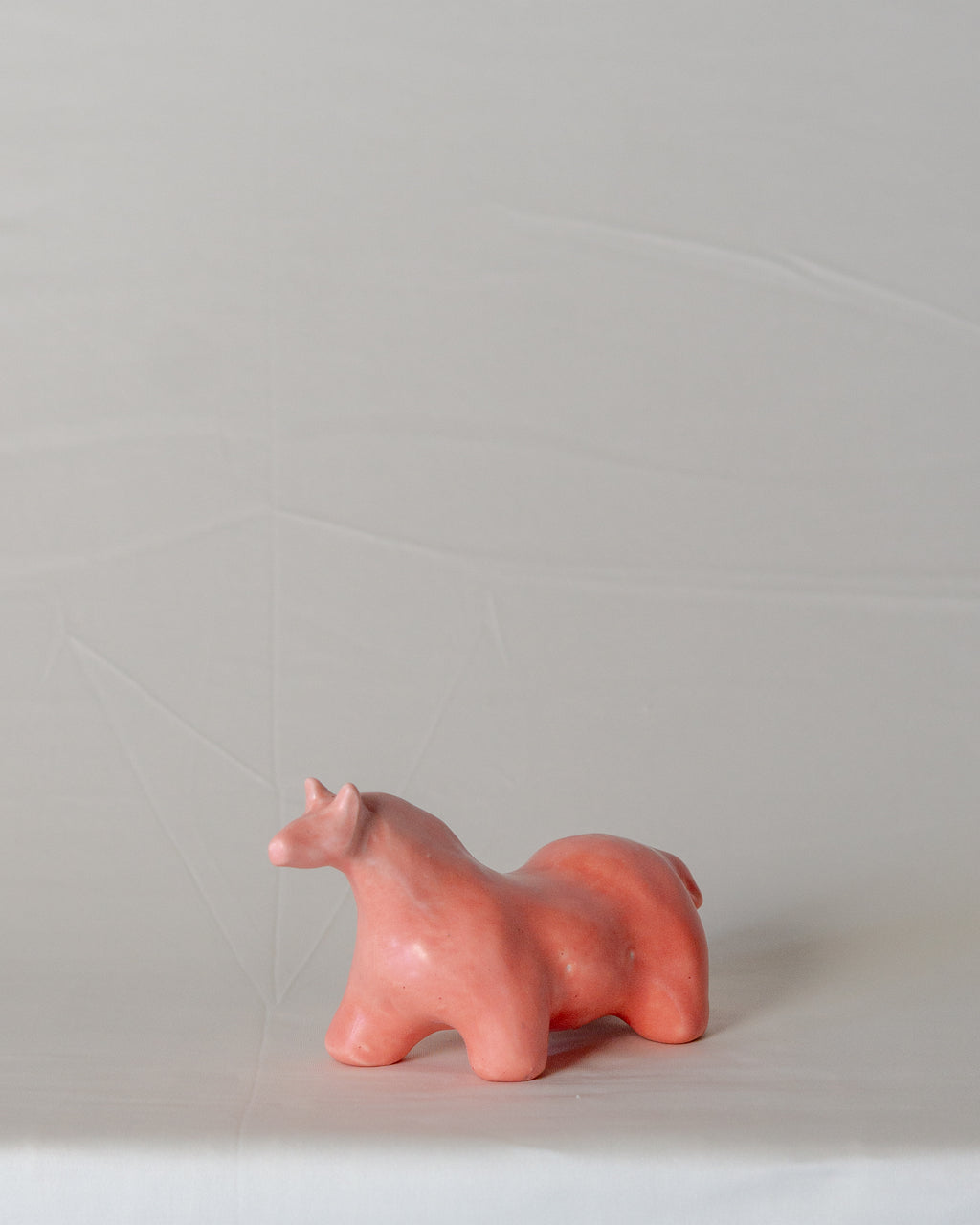 Mallow Horse Sculpture in Guava Glaze