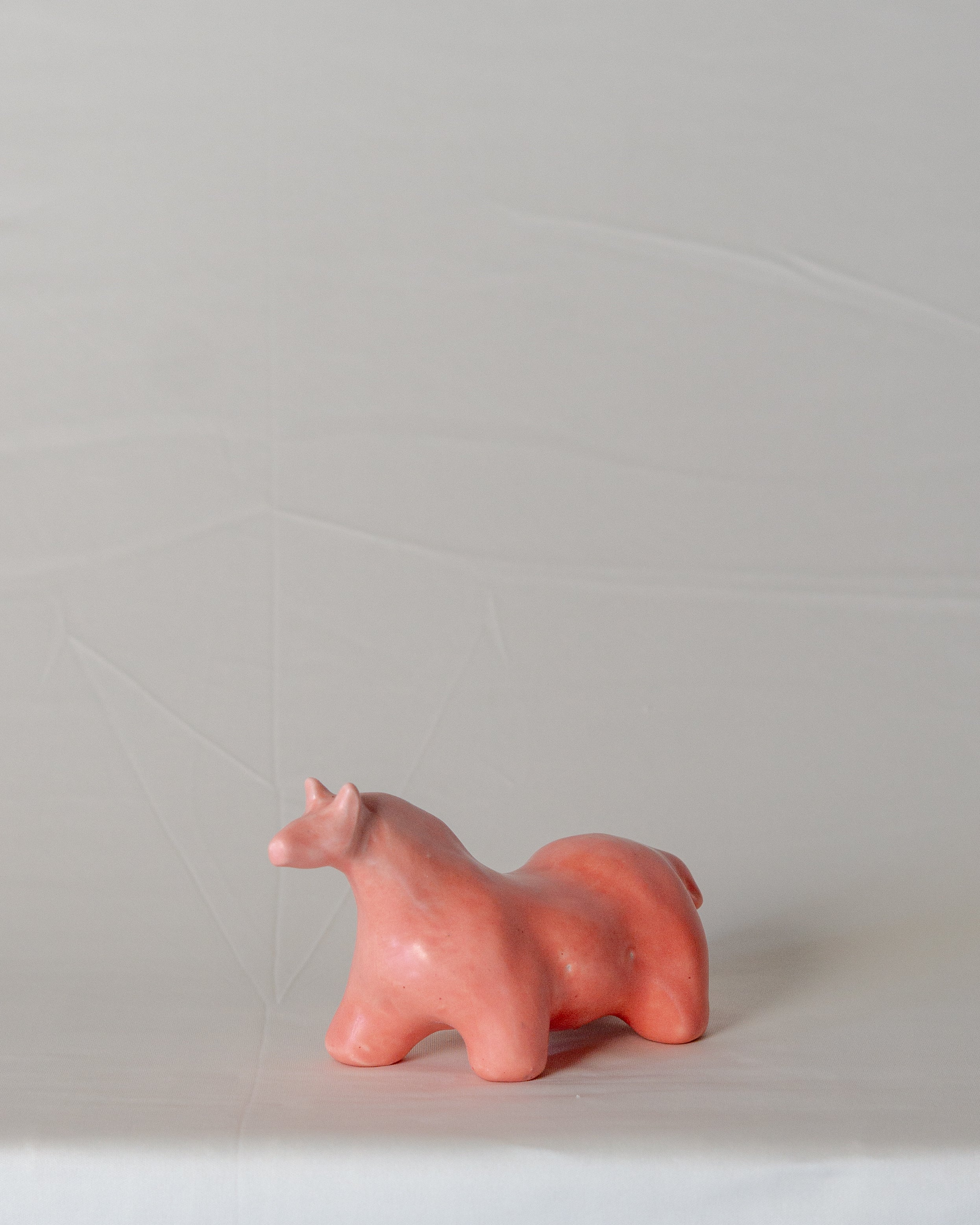 Mallow Horse Sculpture in Guava Glaze