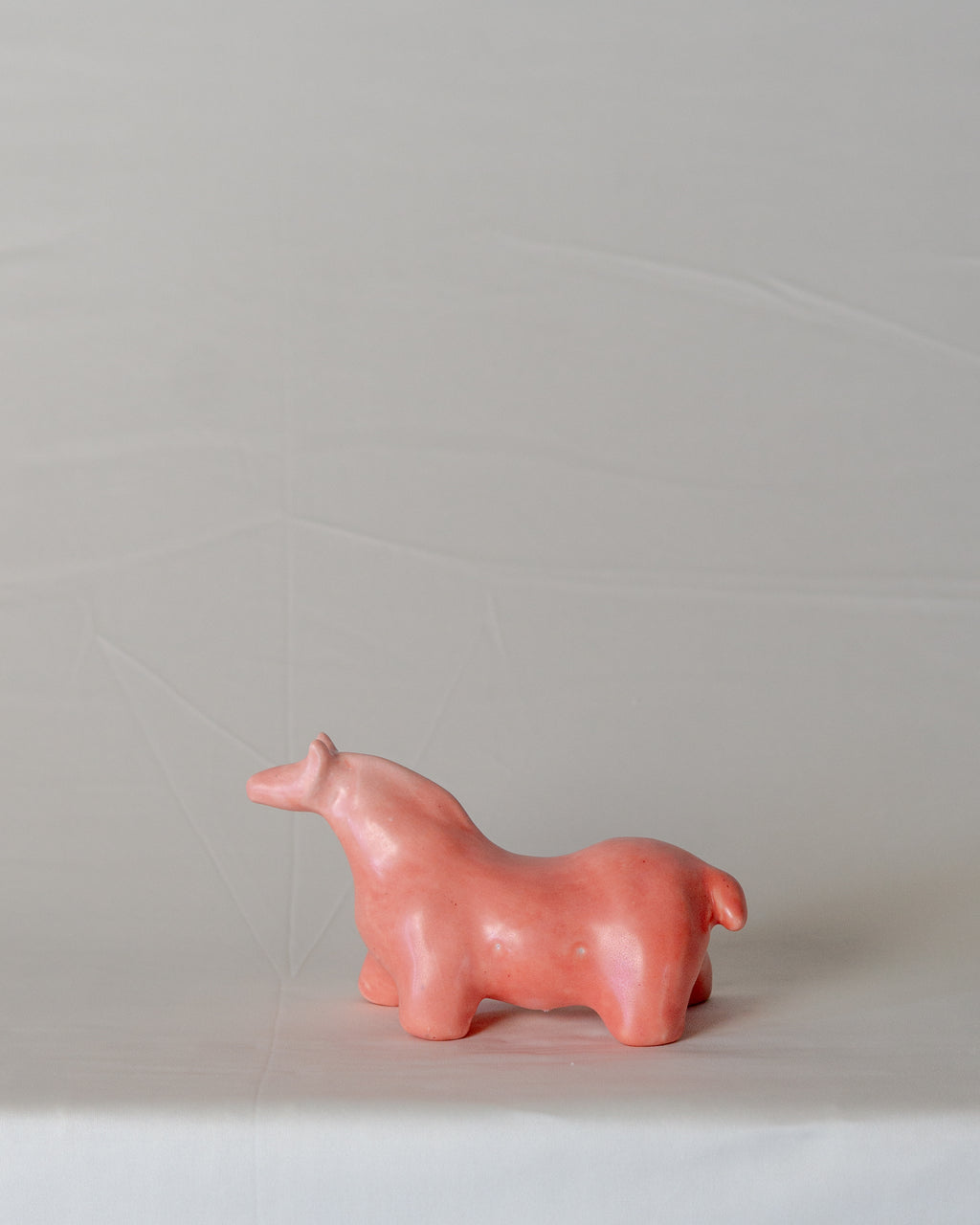 Mallow Horse Sculpture in Guava Glaze