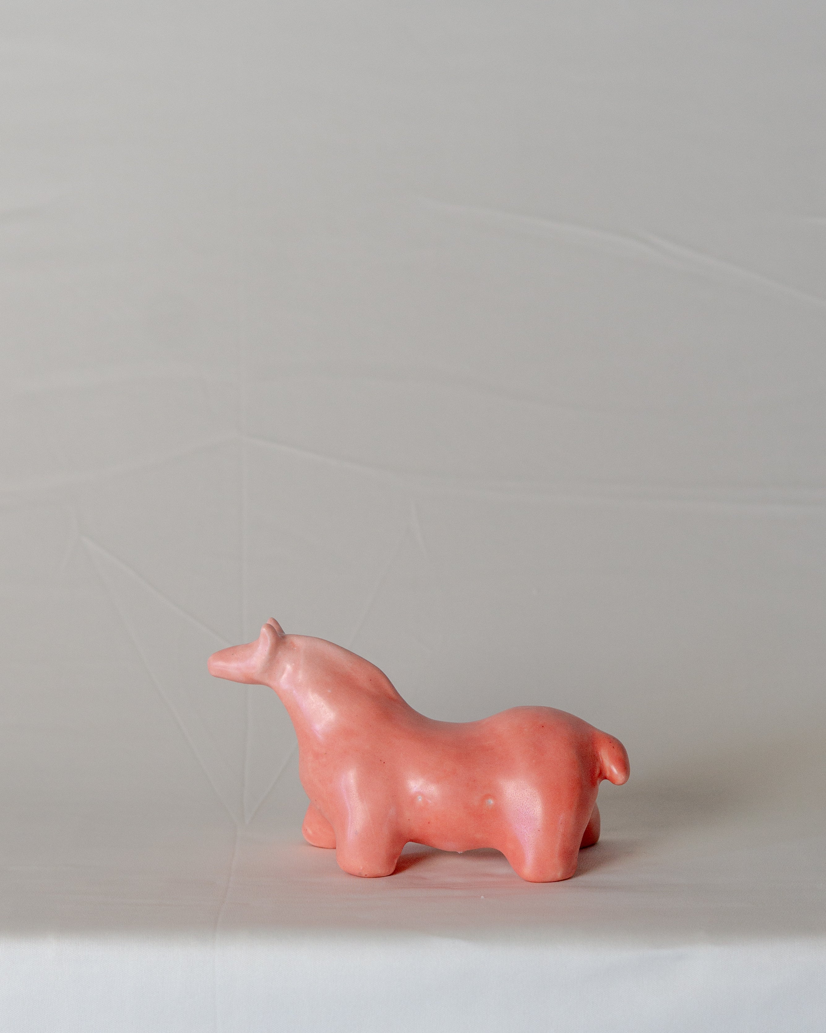 Mallow Horse Sculpture in Guava Glaze