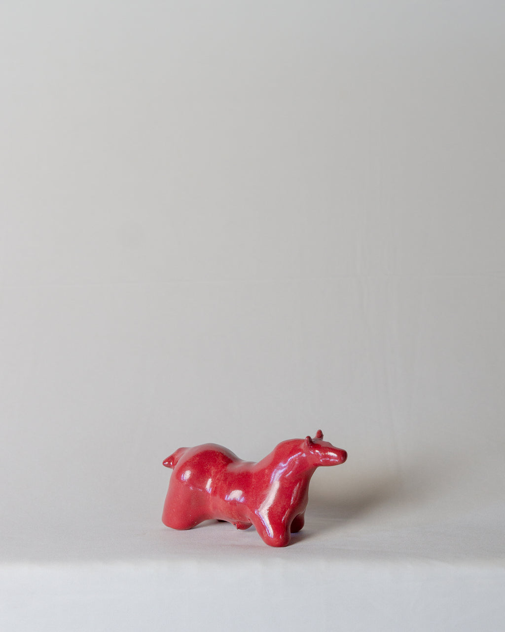 Small Horse Sculpture in Raspberry Glaze