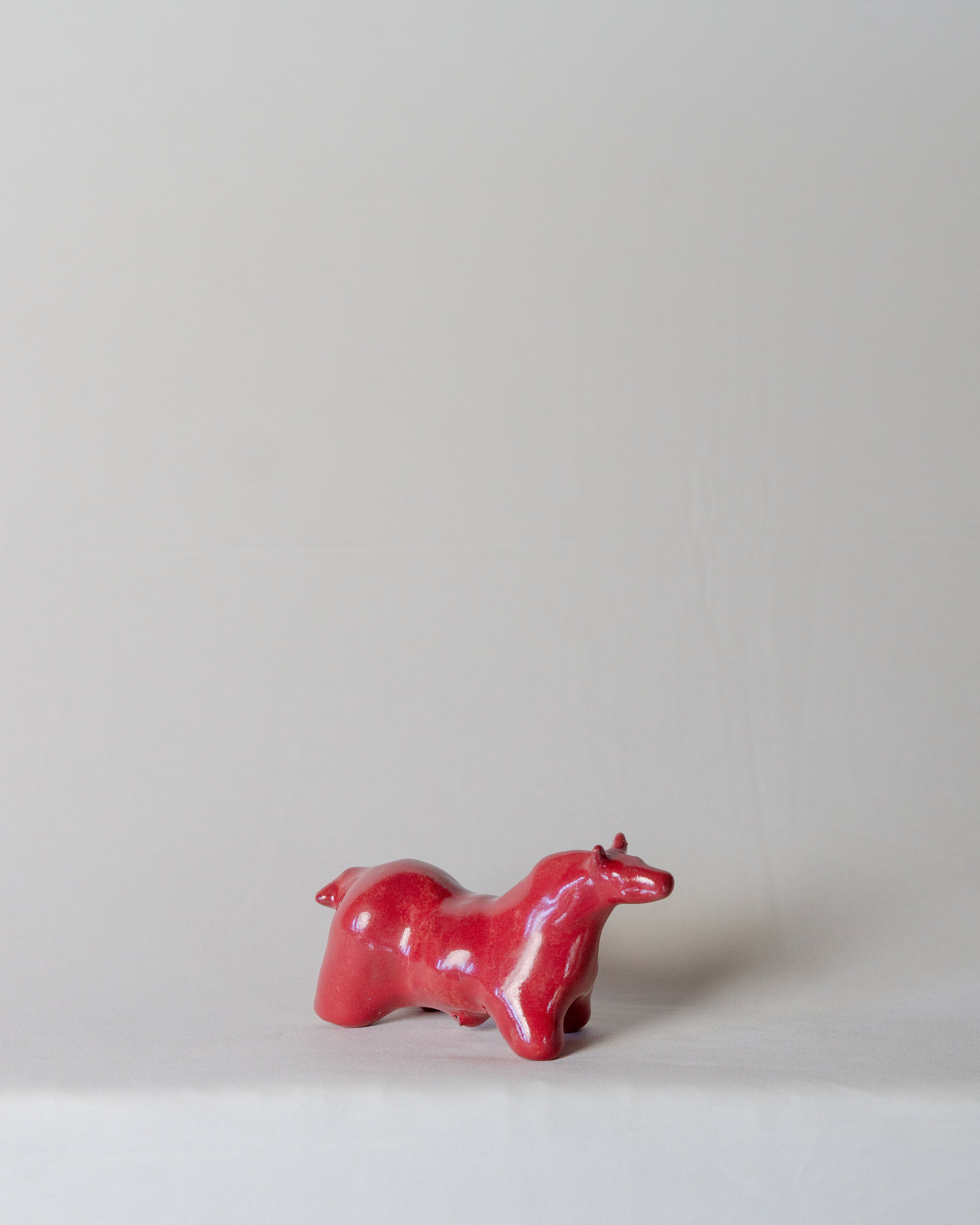Small Horse Sculpture in Raspberry Glaze