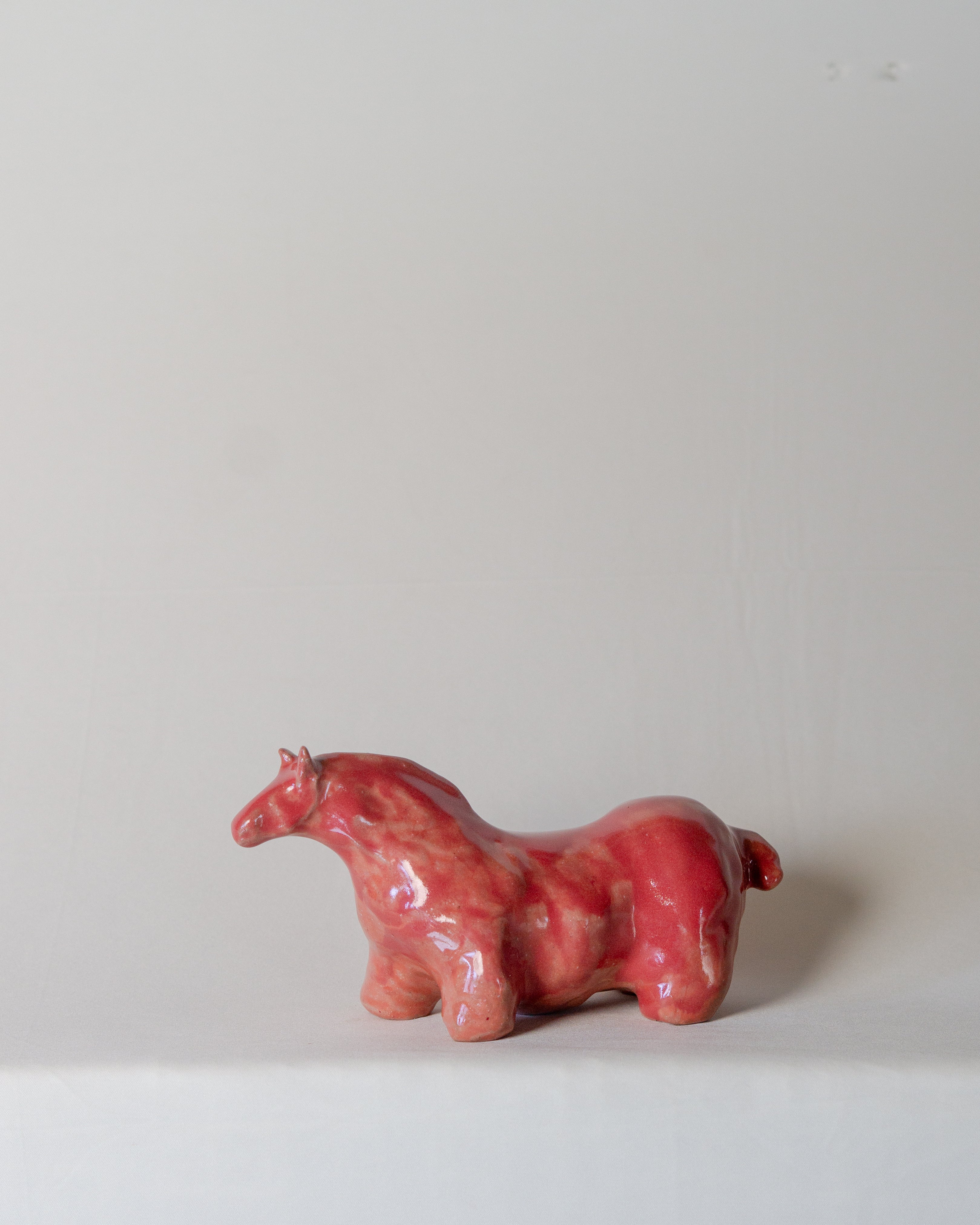 Medium Horse Sculpture in Pomegranite Glaze