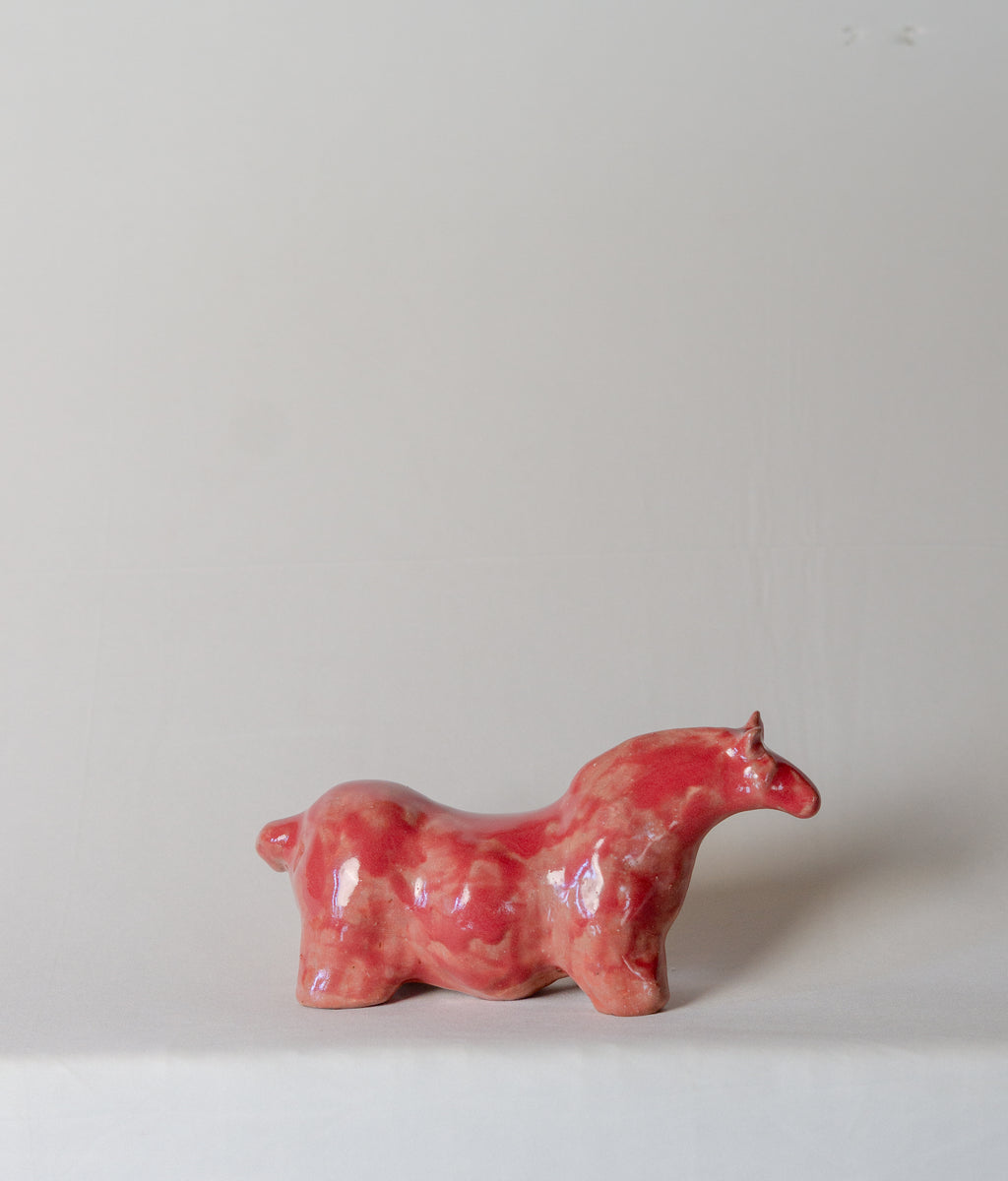 Medium Horse Sculpture in Pomegranite Glaze