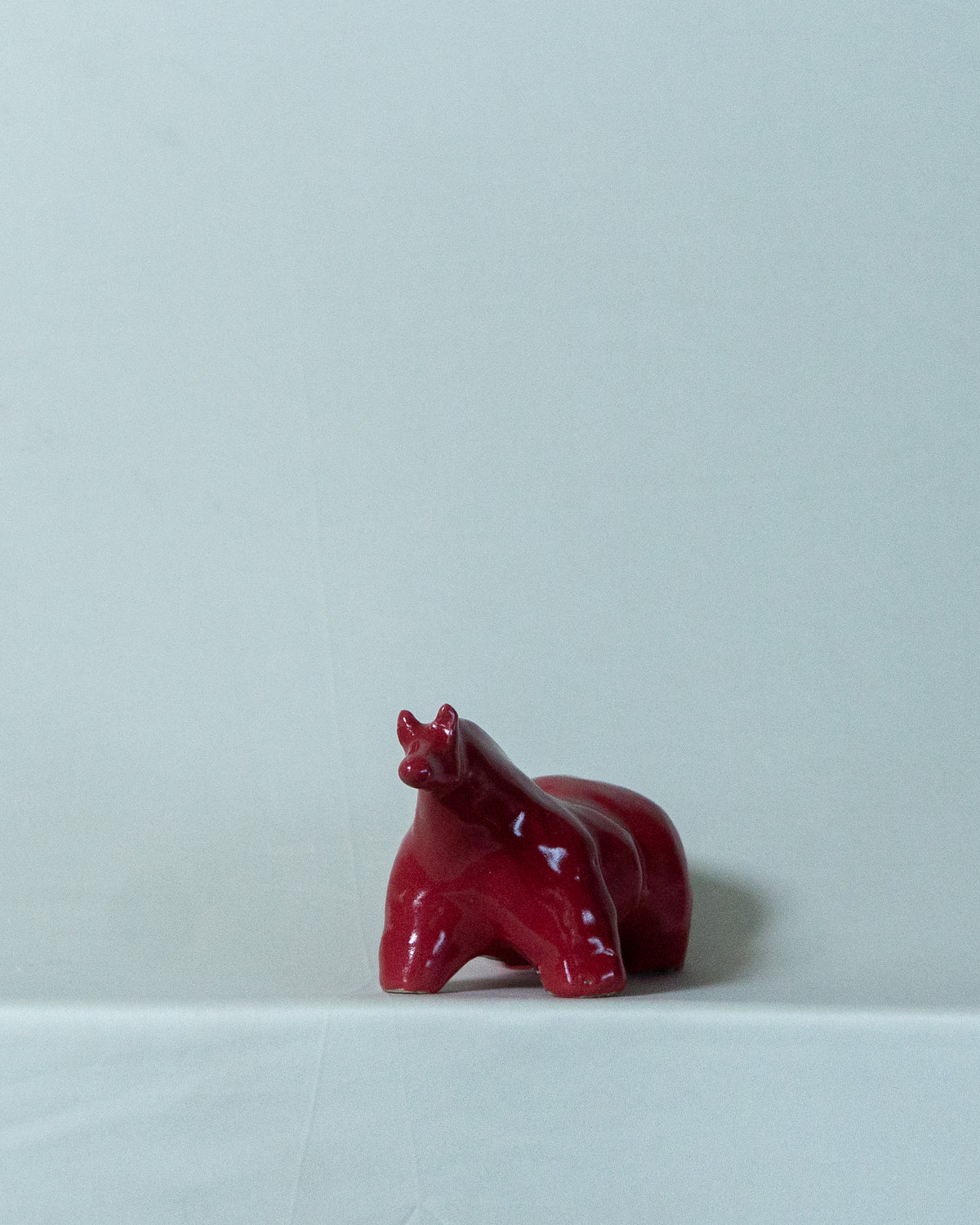 New: Small Horse Sculpture in Raspberry Red Glaze