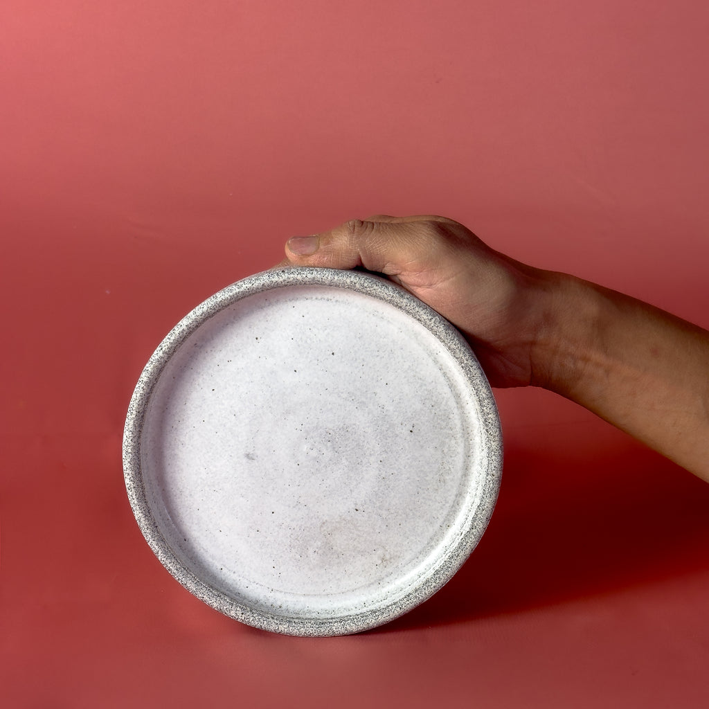 Piedra Series: Dessert Plate in Chef's White Glaze