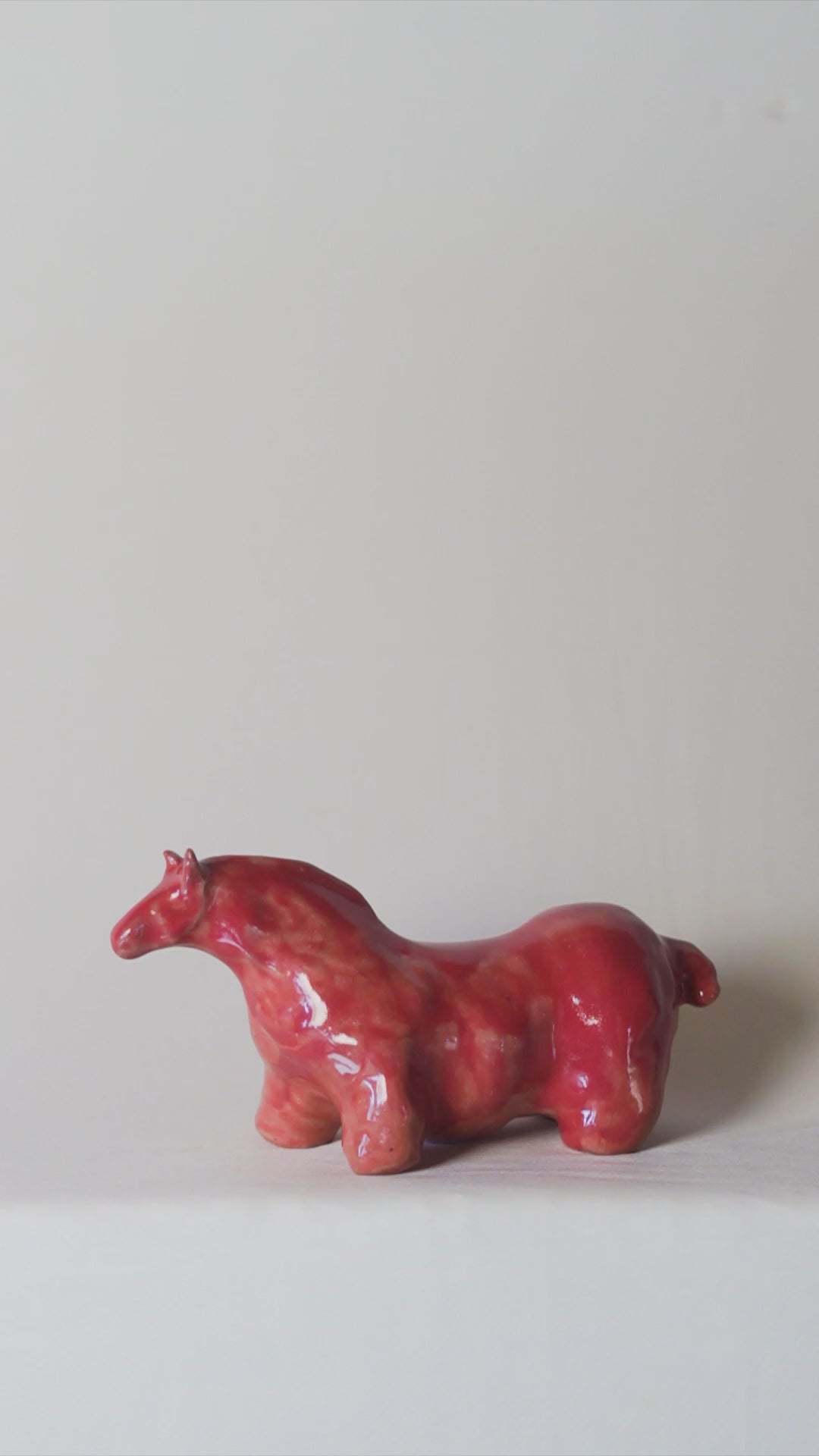 Medium Horse Sculpture in Pomegranite Glaze