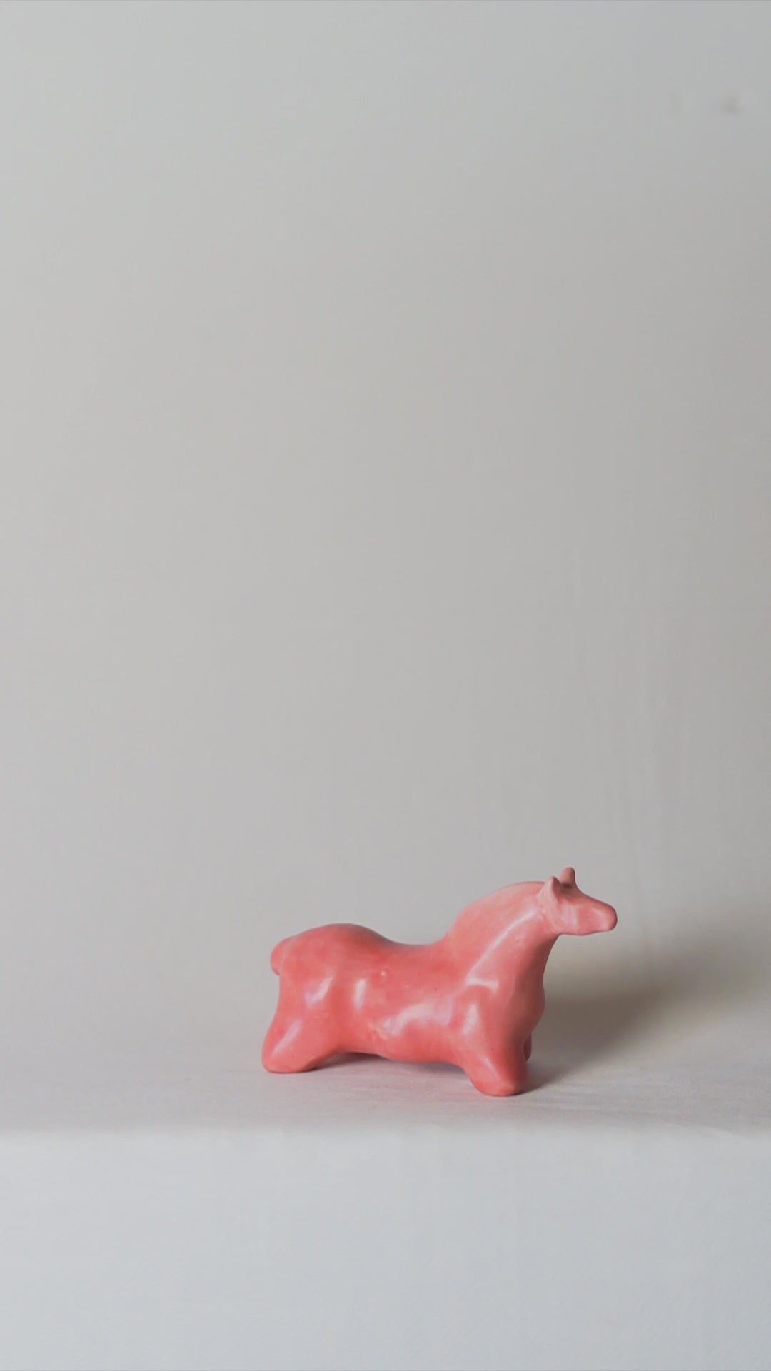 Mallow Horse Sculpture in Guava Glaze