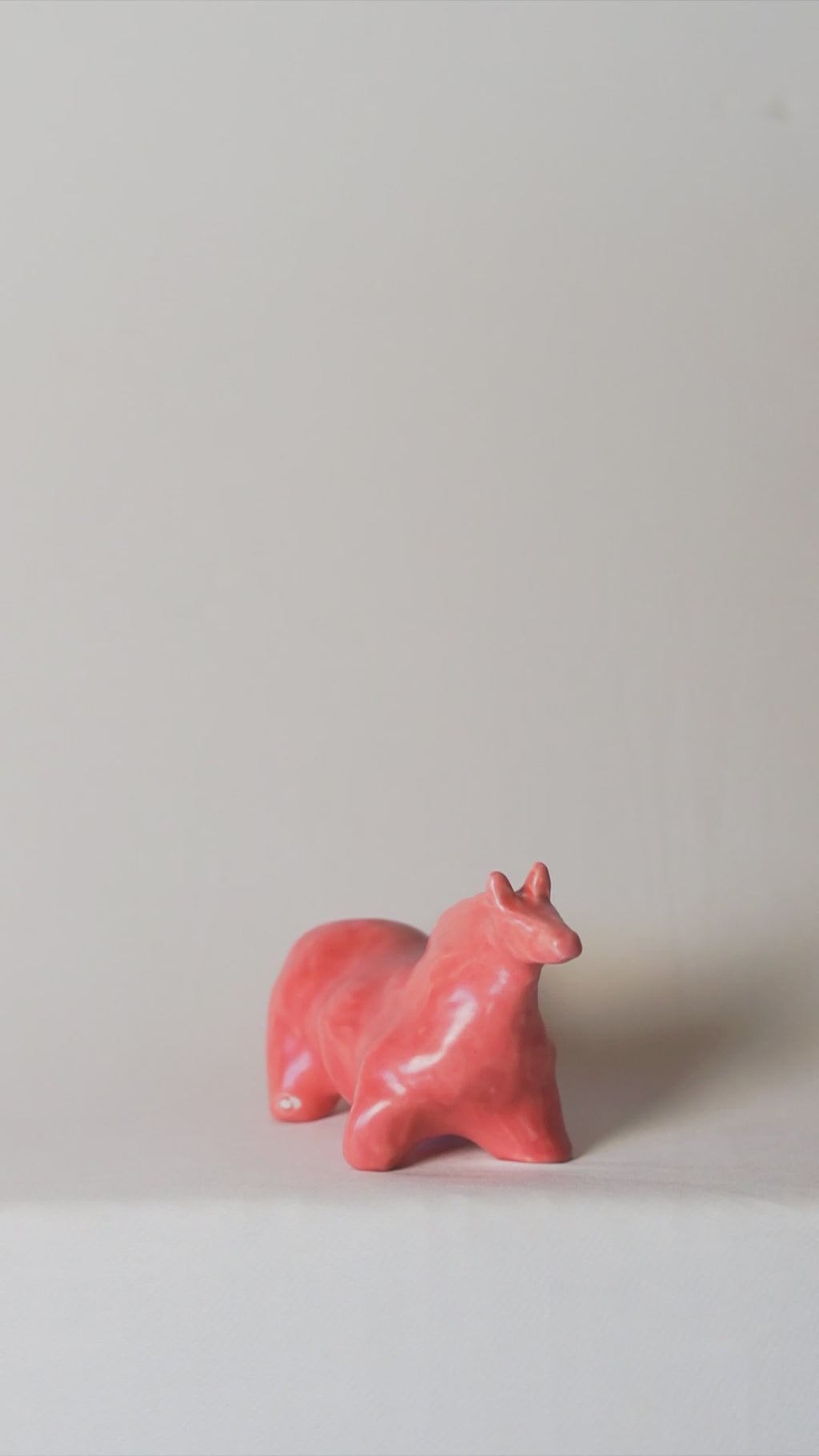 Medium Horse Sculpture in Guava Glaze