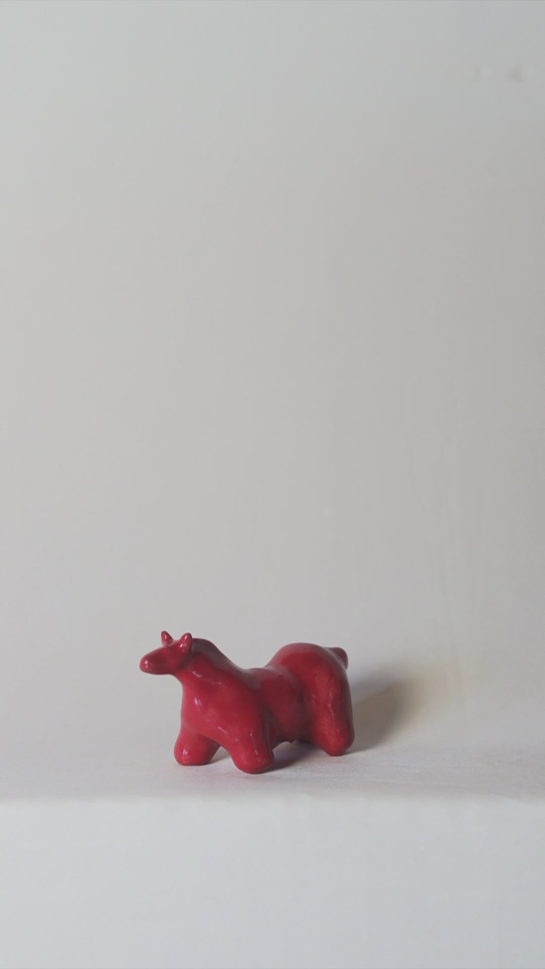 Small Horse Sculpture in Raspberry Glaze